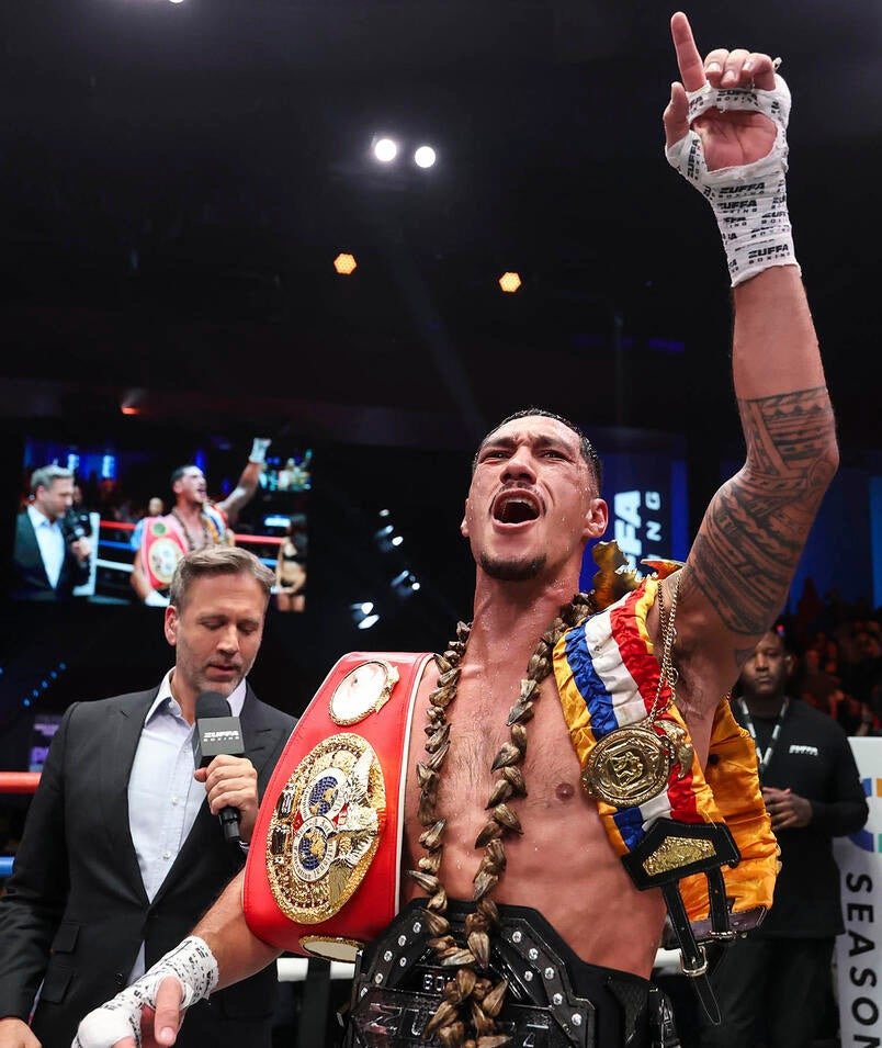 Jai Opetaia Stops Noel Mikaelian in Round Nine to Defend Ring and Zuffa Cruiserweight Titles
