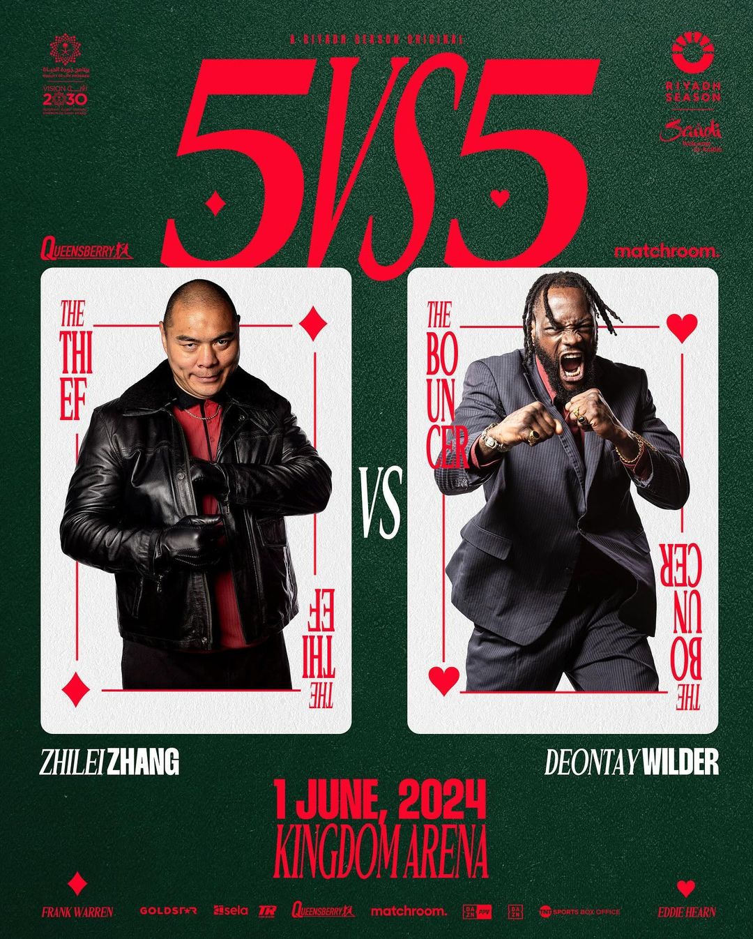 Riyadh Season 5vs5: Zhilei Zhang takes on Deontay Wilder